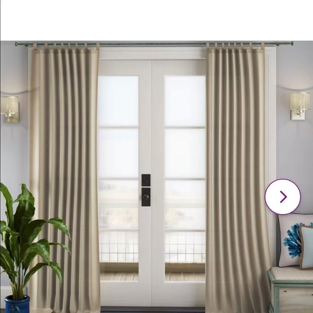 Jarret 52” x 95” single tab top taupe panel
